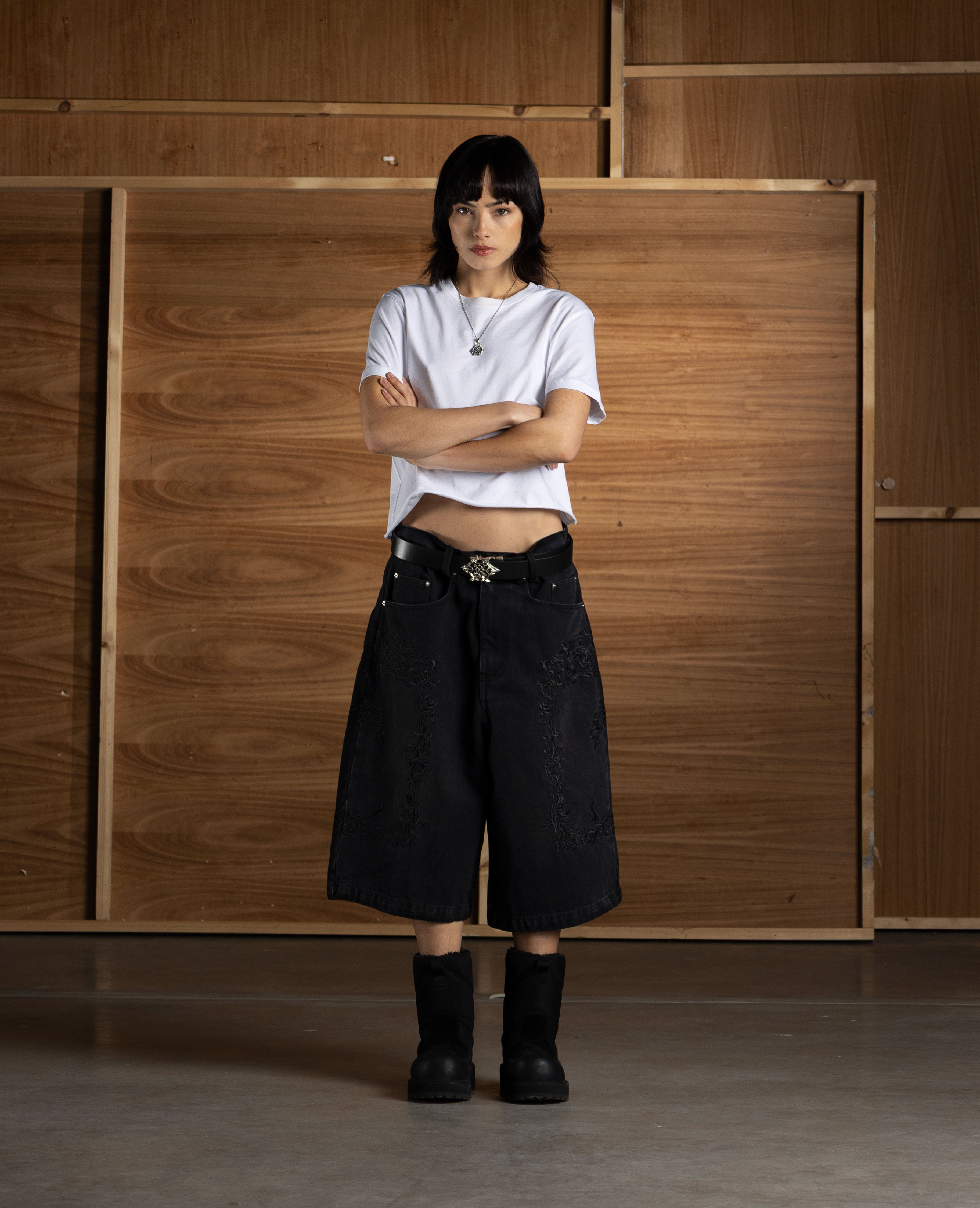 DARK IVY DENIM JORT